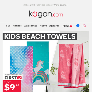🏖️ Fun Kids Beach Towels from $9.99 - Only While Stocks Last!