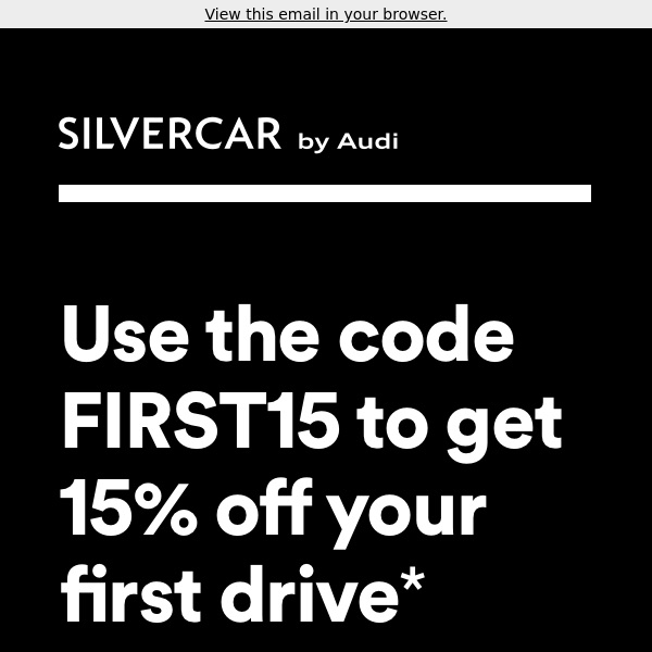 Welcome To Silvercar! Save 15% On Your First Rental!