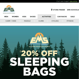 20% OFF Sleeping Bags, Camp Blankets + New EMS Quilts