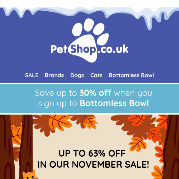 Up to 63% off in our November Sale 🍂