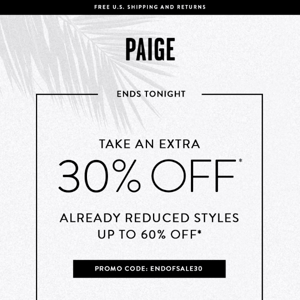 Extra 30% off Sale // ENDS TONIGHT