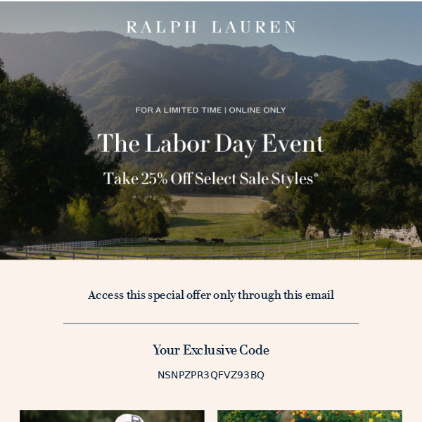 Our Labor Day Event Is On - Ralph Lauren