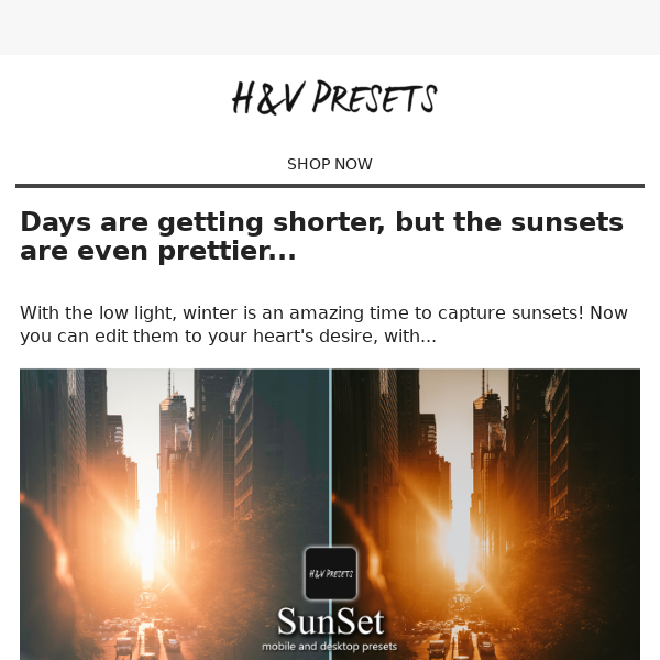 📸 Winter Sunset Presets (DRAMATIC)