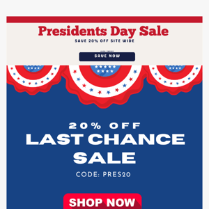 🇺🇸 Ends tonight! President Day Sale