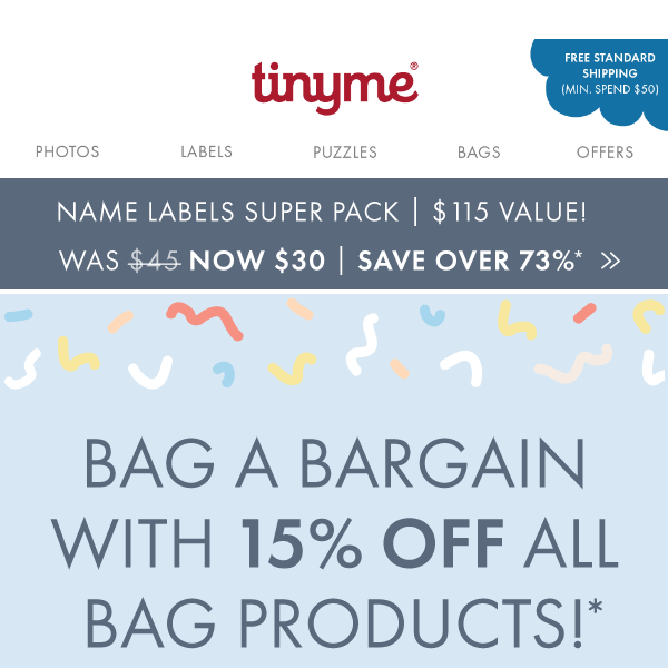 Bag a bargain and SAVE on Tinyme's Backpack Combos!