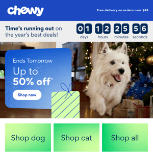 Don’t let up to 50% off savings slip through your paws