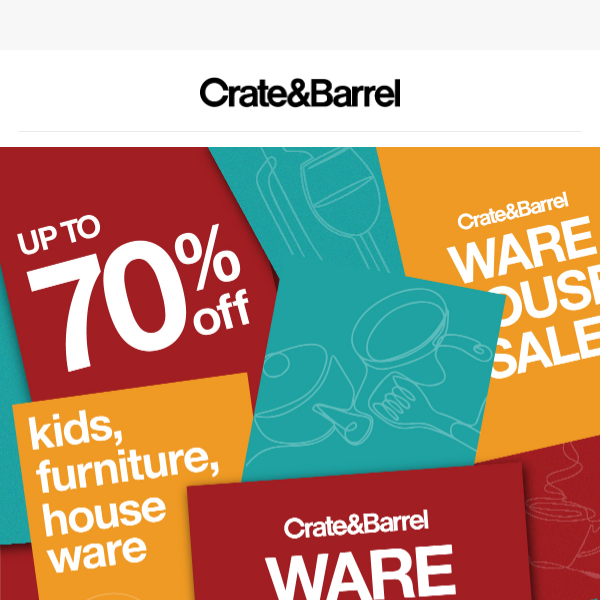 💌 EARLY INVITE: Crate&Barrel Warehouse Sale is back! 🎊