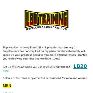 Great chance to Re-stock your supps!
