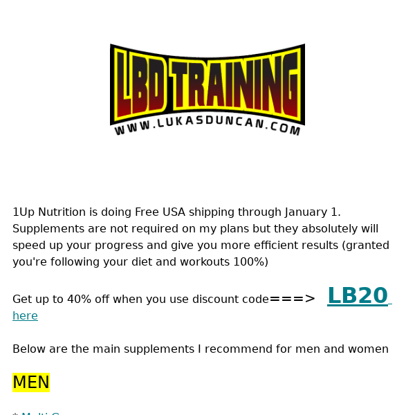 Great chance to Re-stock your supps!