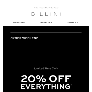 20% OFF EVERYTHING! 🛍️