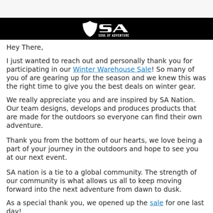 Thank you from our CEO