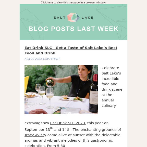 Check out the latest updates to the Salt Lake Scene