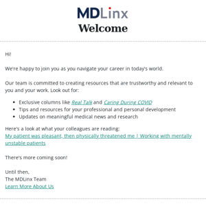 Welcome to MDLinx!