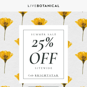 25% off summer sale starts today! 🌤️