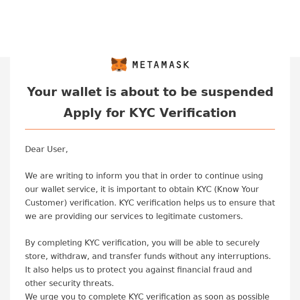 Your wallet is about to be suspended