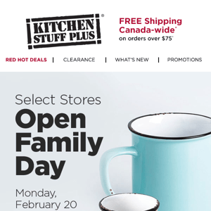 Select Stores Open Monday For Family Day