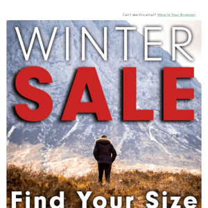 Up to 50% off your perfect size in our Winter Sale