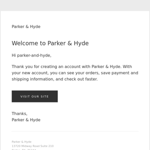 Welcome to Parker & Hyde