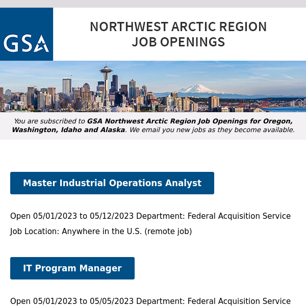 New/Current Job Opportunities in the GSA Northwest Arctic Region