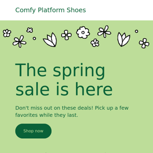 The spring sale is here