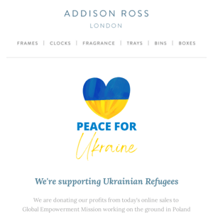 🇺🇦 We're donating today's profits to help Ukrainian refugees