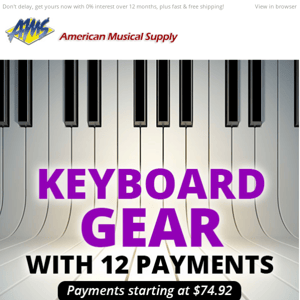 Great Keyboard & Production Gear for 12 Payments 🎹 In Stock Now!