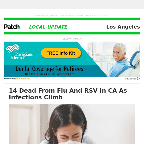 14 Dead From Flu And RSV In CA As Infections Climb (Sat 1:39:07 PM)