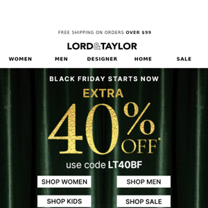 Extra 40% off Black Friday sale is on + doorbusters inside