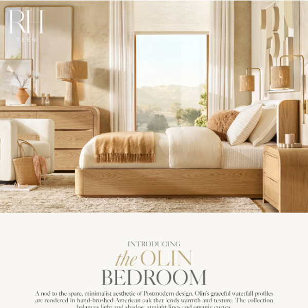 Introducing the Olin Bedroom in Hand-Brushed American Oak