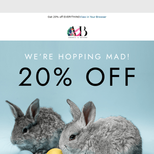 Easter Sale: 20% off sitewide!🐰🌷