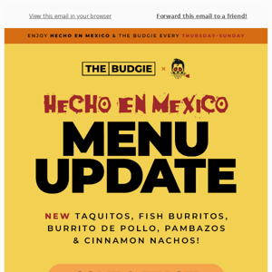 Food Menu Update 🌯 New from Hecho En Mexico!