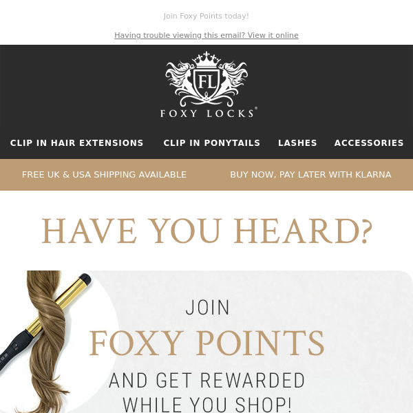 Foxy Locks,  Have you heard about our loyalty scheme?