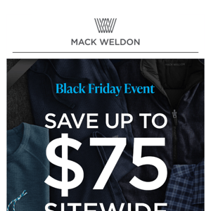 Up to $75 off sitewide.