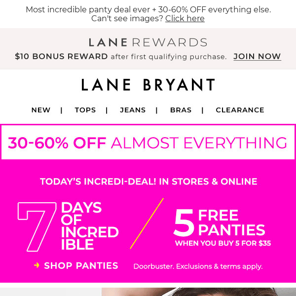 FIVE. FREE. PANTIES (with 5 for $35)!