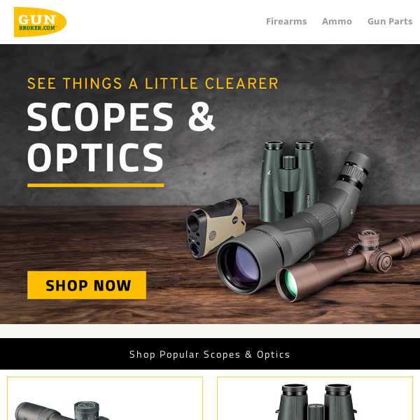 See Things a Little Clearer. Shop Scopes & Optics