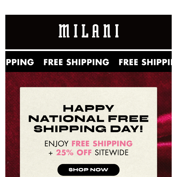 Don't miss out on FREE SHIPPING + 25% OFF!