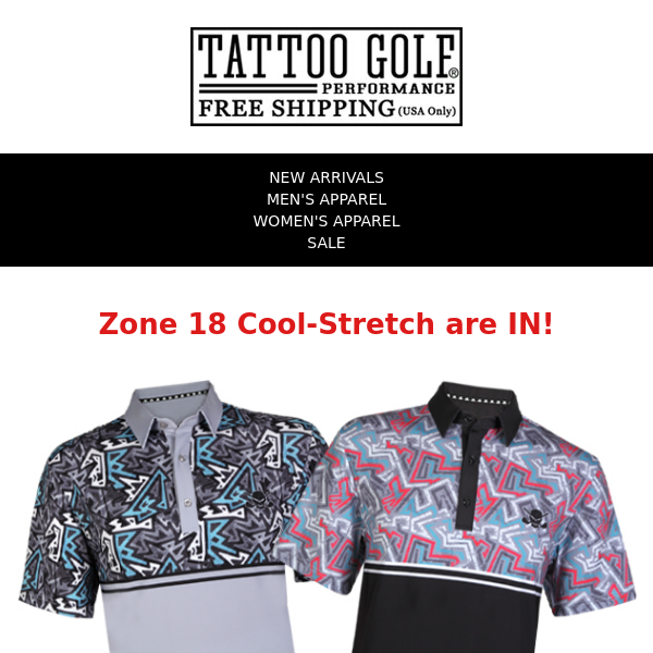 New Drop - Zone 18 Cool-Stretch Golf Shirts