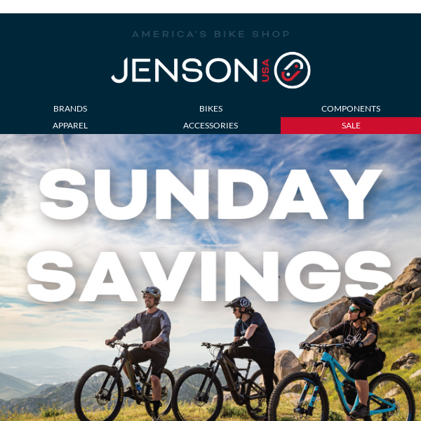 Sunday Savings On Bikes & Accessories