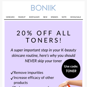 Happy Thursday! We've got 20% off ALL toners 🤩