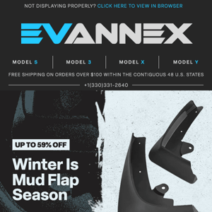 Winter is Mud Flap Season - Up to 59% Off! - EVANNEX Aftermarket Tesla  Accessories