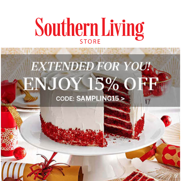 15% off EXTENDED for you!