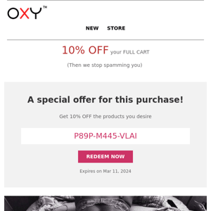 10% OFF your cart
