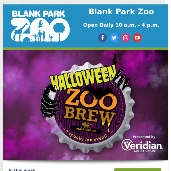 Halloween Zoo Brew, Hope for the Wild and more Blank Park Zoo