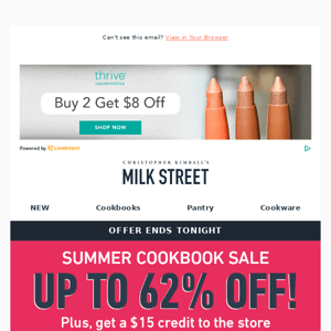 Ends tonight: Save big on cookbooks! Up to 62% off