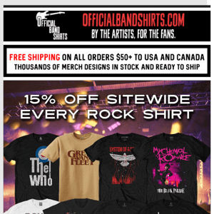 🤘 15% Off Our Band Shirts? Umm… YES Please!