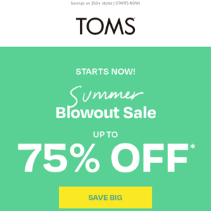 🎉 UP TO 75% OFF | Summer Blowout SALE