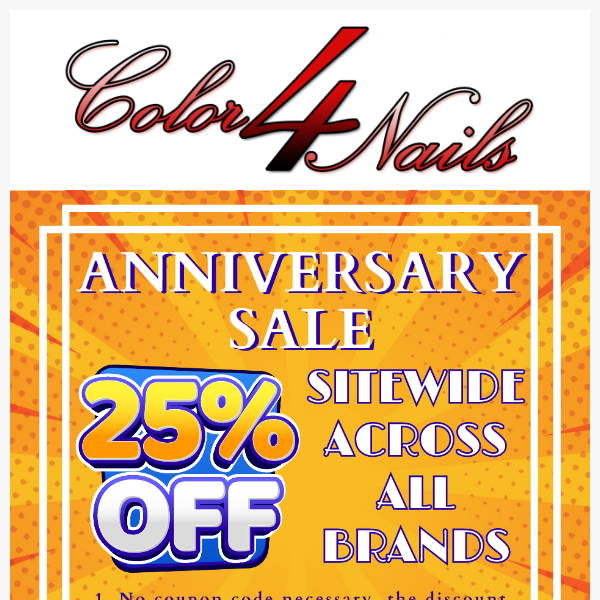 Last day of the Color4Nails Anniversary Sale! Don't miss out!