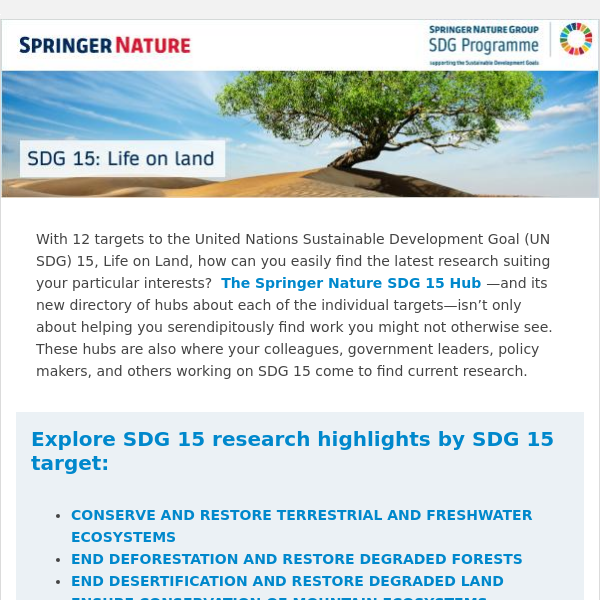 Your guide to research for all 12 targets of UN SDG 15: Life on Land