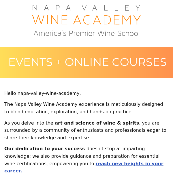 Delve into the art and science of wine & spirits with WSET Certification