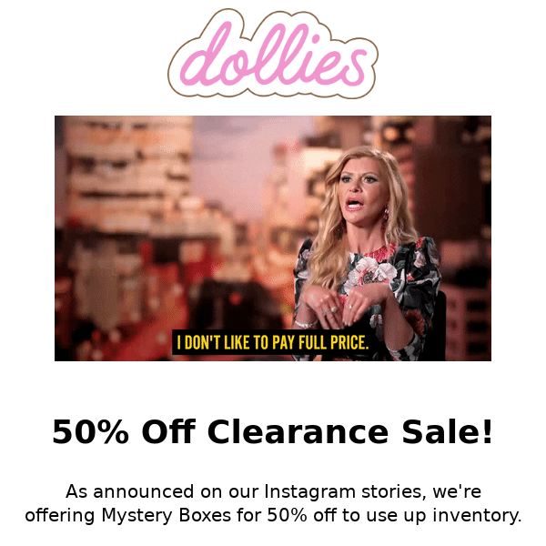 50% Clearance Sale - 1HR Early Access!